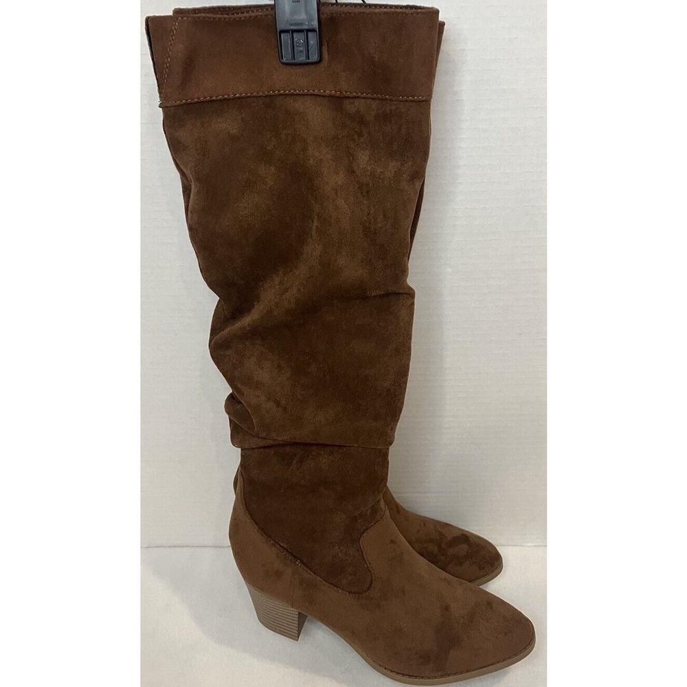 Time And Tru Memory Foam Slouch Boot Cognac Size … - image 1